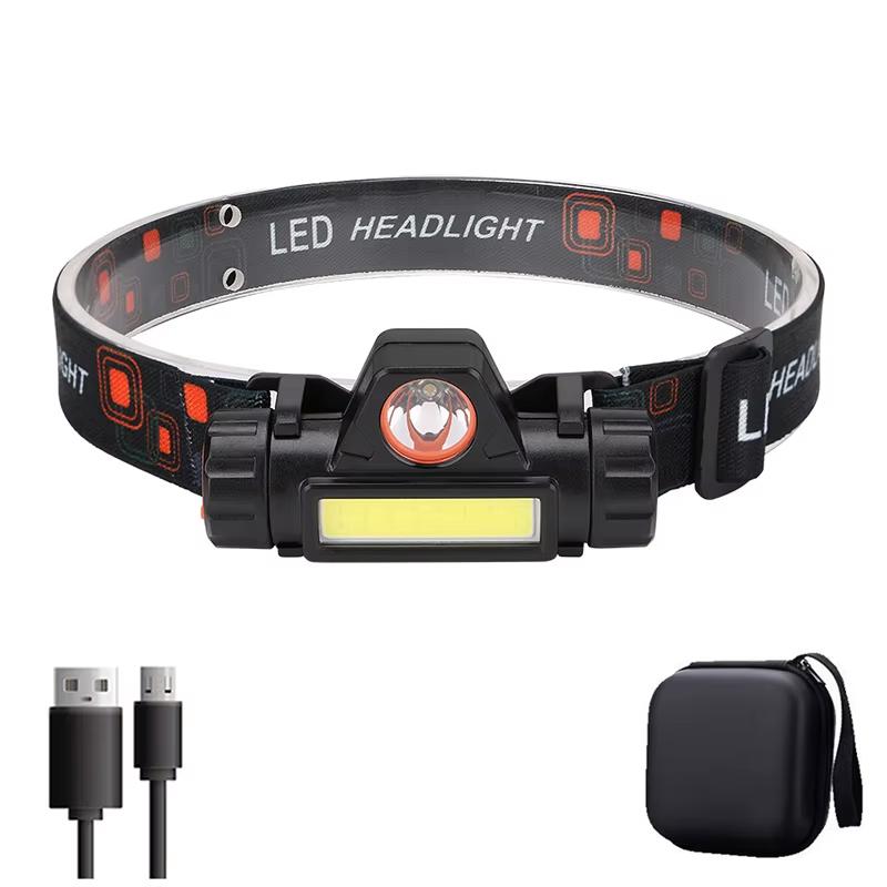 Portable Mini Powerful LED Headlamp XPE+COB USB Rechargeable Hunting Headlight Waterproof Head Torch with Tail Magnetic