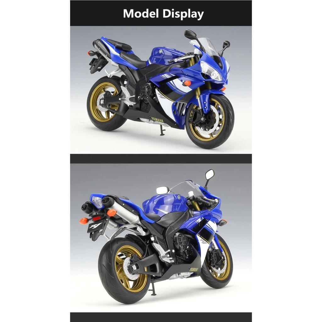 WELLY 1/10 YAMAHA YZF-R1 Alloy Racing Motorcycle Model Diecasts Metal Sports Motorcycle Model High Simulation Childrens Toy Gift