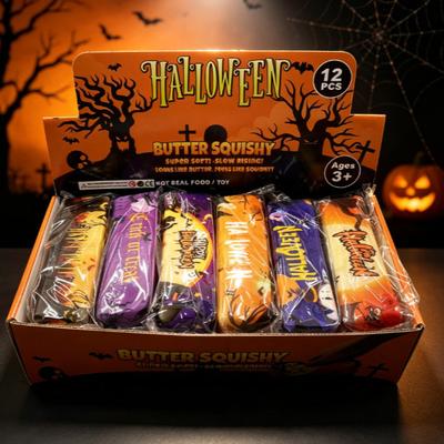 12 stuks/Volle doos Halloween Boterstick Squishy Speelgoed, Langzaam Rijzend Stressverlichtend Fidget Decompressie Sensorisch Speelgoed