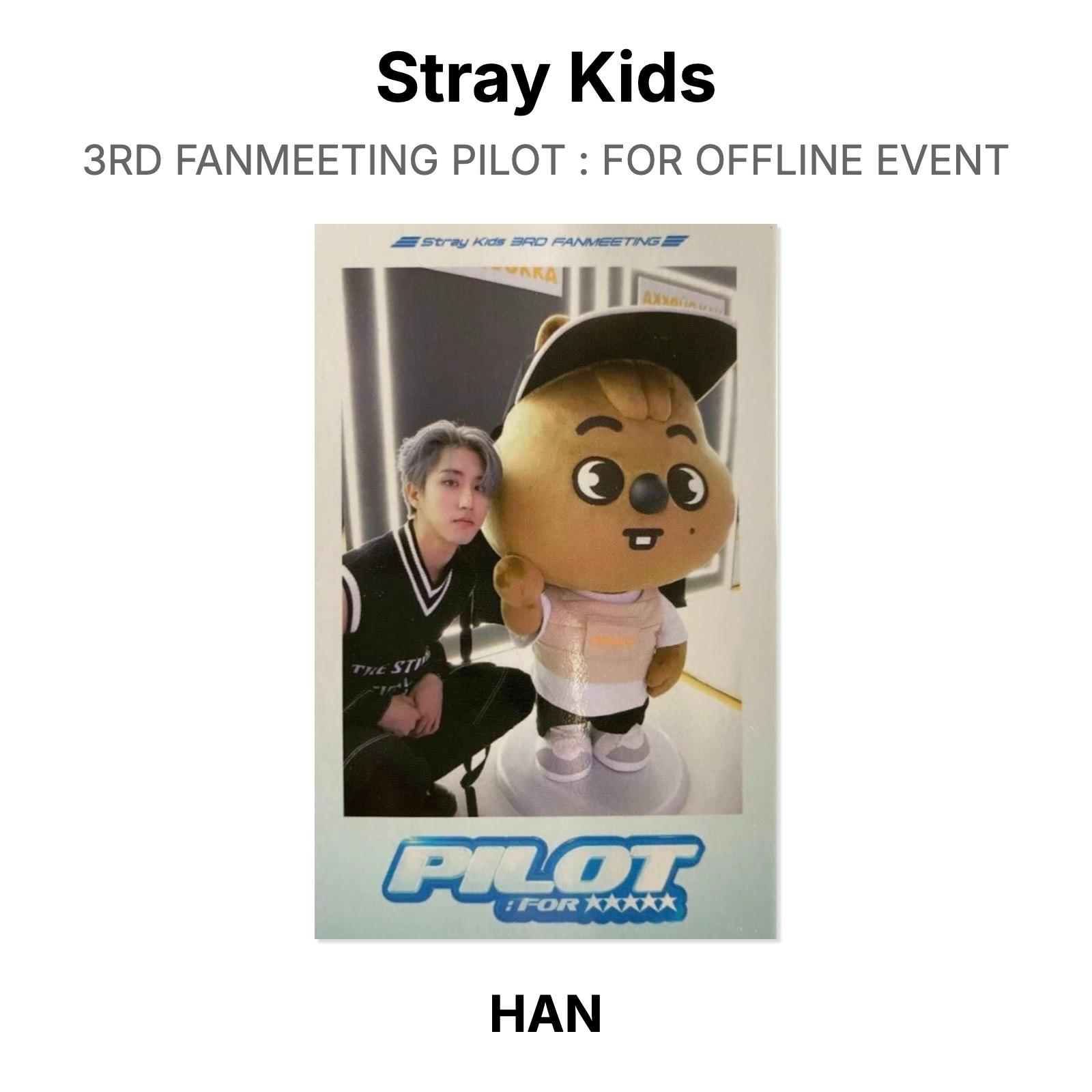 3-й ФАН-ВСТРЕЧА Stray Kids PILOT: ДЛЯ ОФЛАЙН-МЕРОПРИЯТИЯ Официальная фотокарточка HAN beige