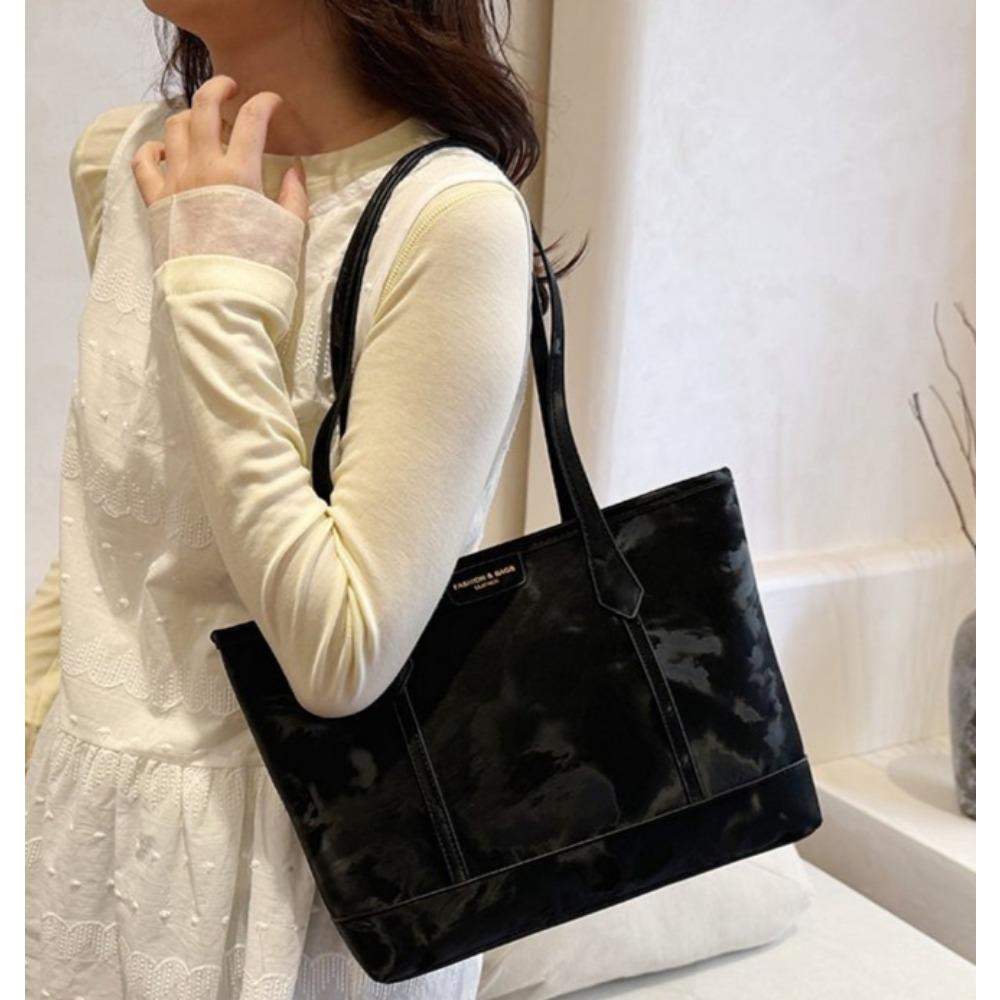 Women's Fashion Tote Bag, Large Capacity Commuter Shoulder Bag, Versatile PU Leather Handbag For School Work Travel Shopping