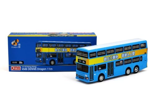 Tiny City 1/110 Dennis Dragon KMB 11m Zero Accidents (33A) "Zero Accidents on the Road, Love for Hong Kong People" Double-Decker Bus Diecast Model Car