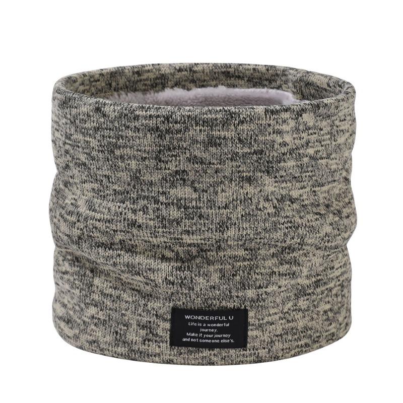 Winter Men's Knitted Scarf Outdoor Cold-proof Cycling Velvet Scarf Women's New Neck Cover Fashionable and Versatile
