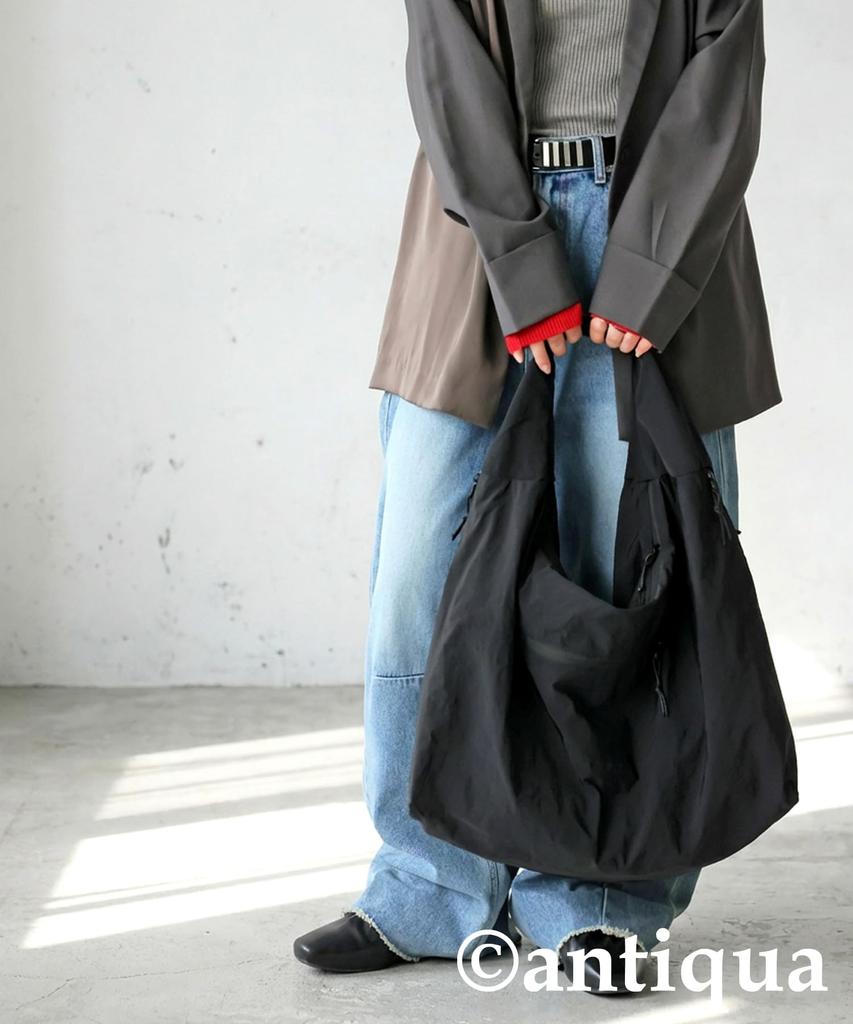 Antiqua Dames Grote Capaciteit Hobo Schoudertas, AJ-01961 05, Zwart