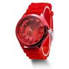 Uformell silikonklokke Jelly Band Flower Dial Sports Style Watch Dame Quartz Watch