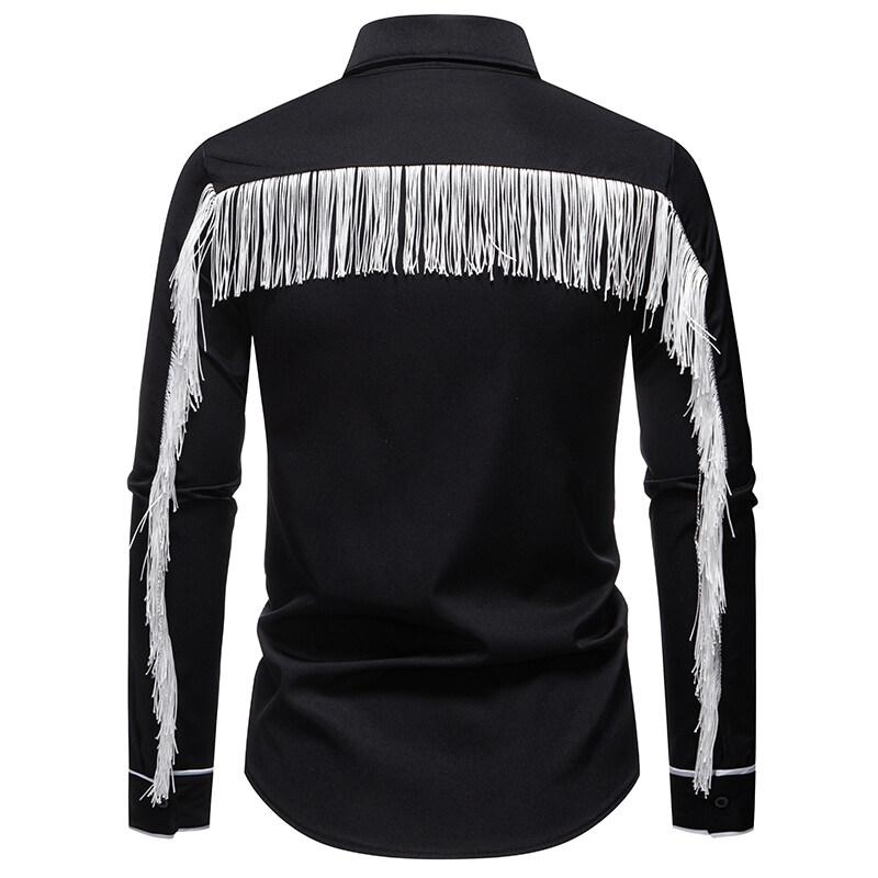 Cozy Up Spring New Fashion Design Ciciucuri Cămașă cu mânecă lungă pentru bărbați Costume de broderie Cămași de performanță Cămașă de club de noapte pentru bărbați