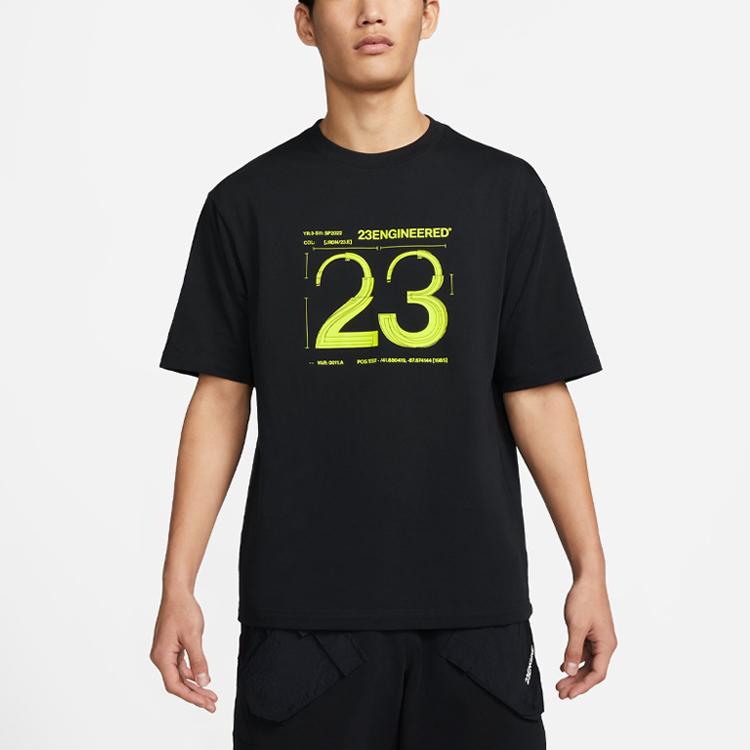 Jordan 23 Engineered Print Kurzarm-T-Shirt Herren Tops Schwarz DH8914-010