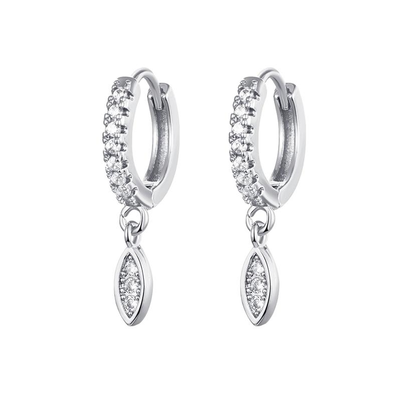 Stainless Steel Crystal Zircon Lightning Cross Hoop Earrings For Women Cartilage Earrings Piercing Jewelry New