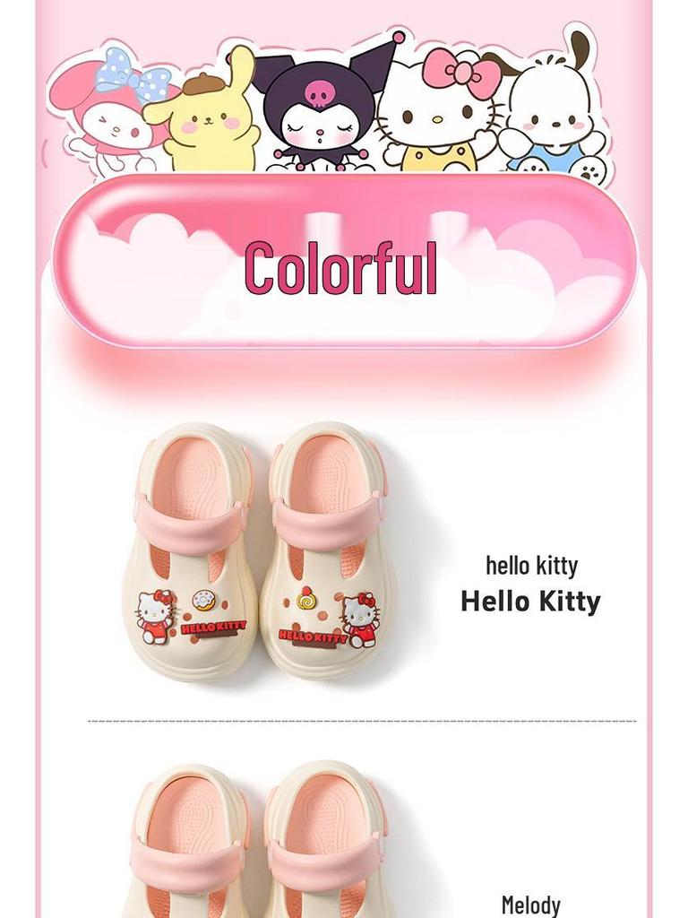 Cartoon Cute Squishy Summer Sandals for Girls - Two-Way Hole Shoes