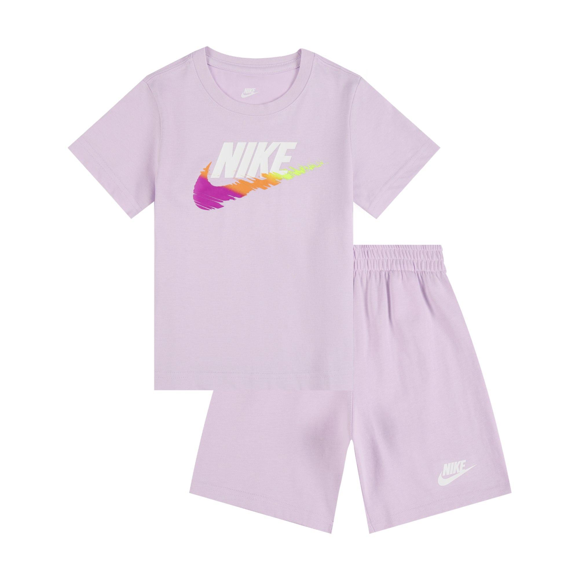 

Nike Casual Sports Suit Fashion Comfortable Soft Skin-Friendly Letters Kids suits Pink Purple II6486-537 L