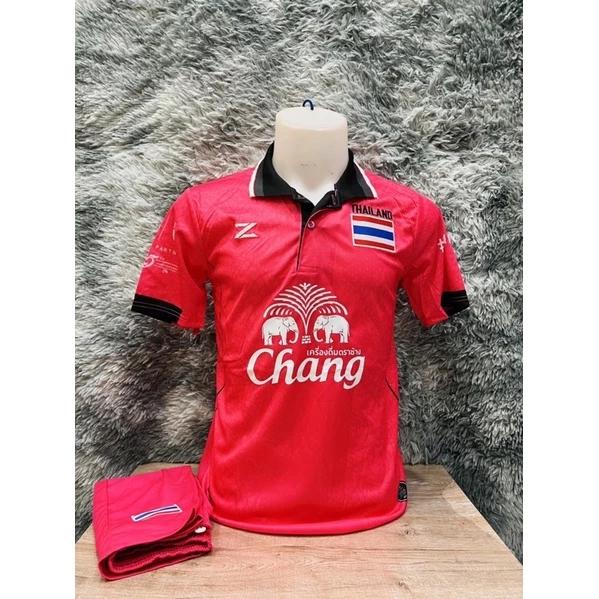 Thailand National Football Soccer Training JERSEY CHEER Fan Print Retro Quick Dry Polo Shirt Short Sleeve Uniform Elephant Sport Men Women Unisex