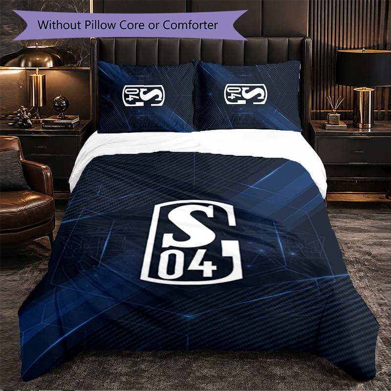 Biancheria da letto a tema Schalke 04 Set 3 Pezzi Copripiumino Biancheria da letto Decorativa per Camera da Teen Decorazione per la Casa