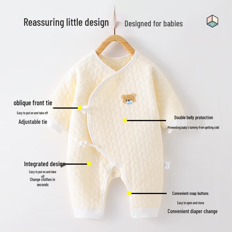 Newborn Baby Pure Cotton Butterfly Romper Jumpsuit 2-Piece Set