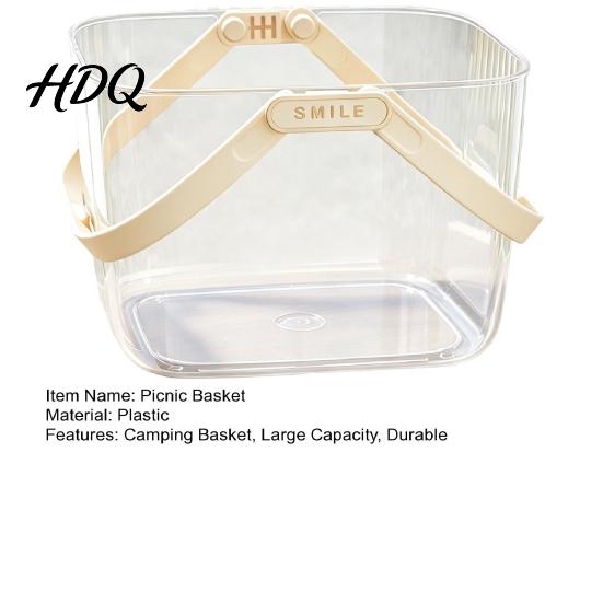 Fruit And Vegetable Organizer Transparent Picnic Basket with Handle Large Capacity Organizer