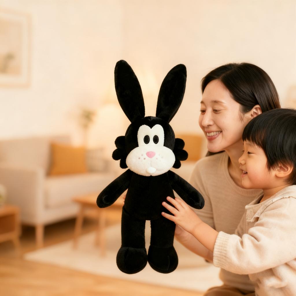 Retro Black Cute Plush Toy: A Heartwarming Choice For Companionship