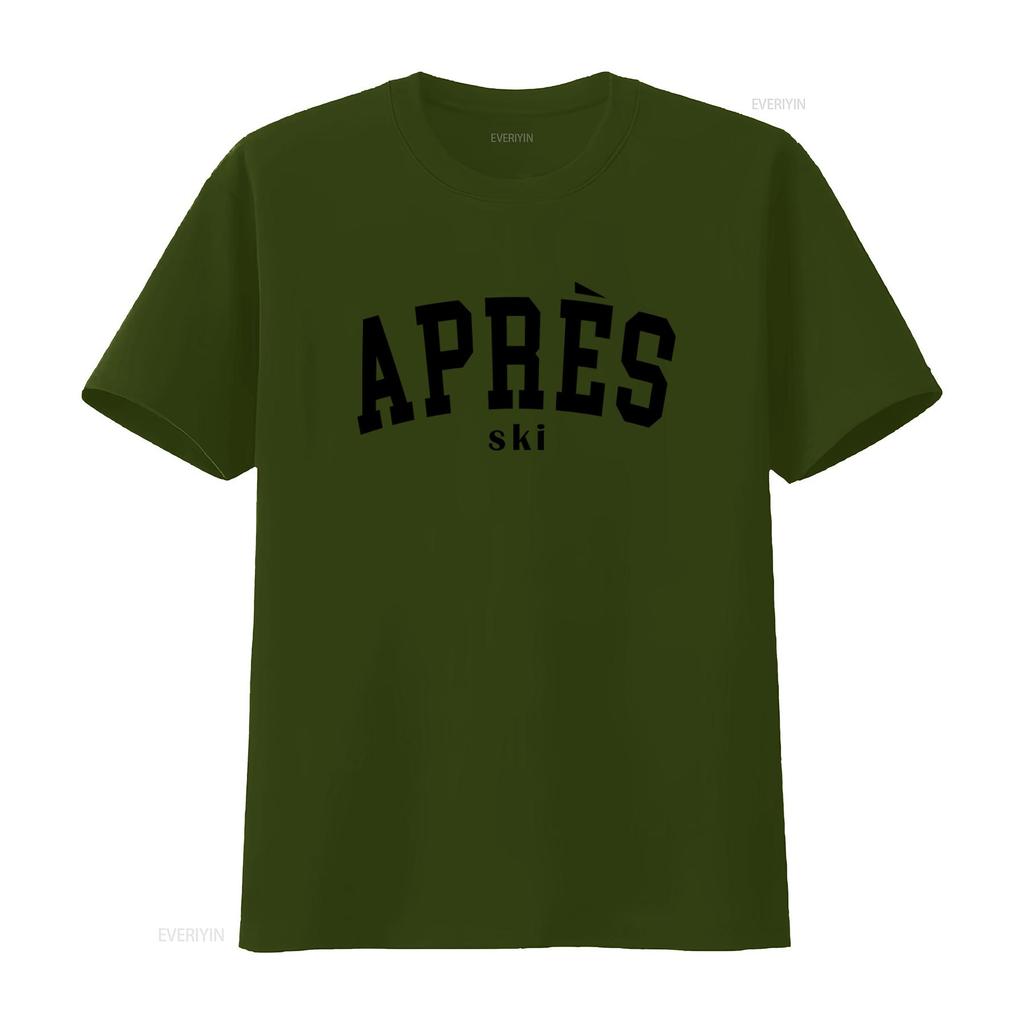 Stylish Après Ski T Shirt for Her Perfect Winter Holiday Sweater vintage Washed Versatile streetwear homme Stretched Unisex