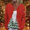 Women's Christmas Print Long Sleeve Knit Cardigan Button Down Sweater