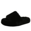 Home Slippers Women's Platform Shoes Female Lady Fur Flip Flops Slides 2024 Soft Plush Cotton Indoor Winter Flats