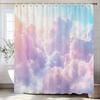Watercolor Romantic Sky And Cloud Patterns Shower Curtain For Bathroom Modern Art Printing Decorative Shower Curtains With Hooks