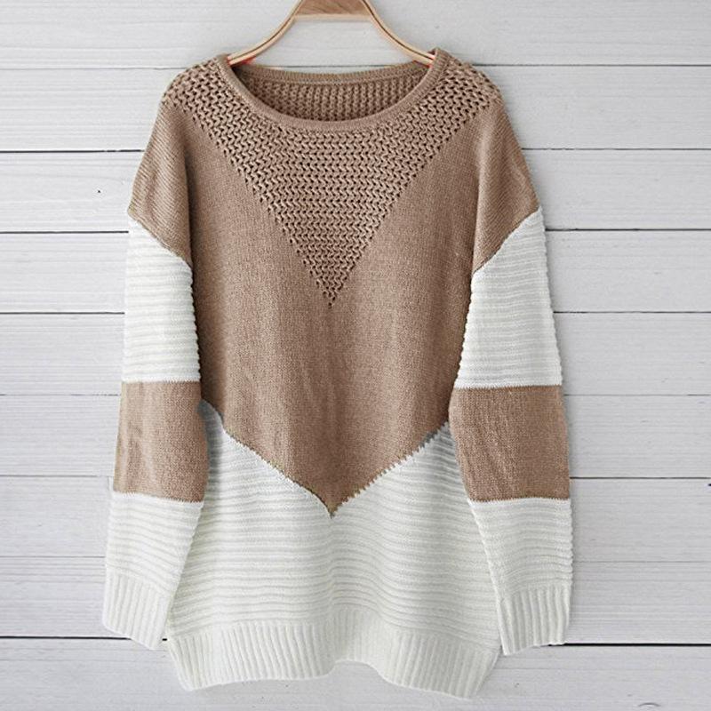 2026 Women's Autumn/Winter New Arrivals: Loose Patchwork Knitwear Sweater