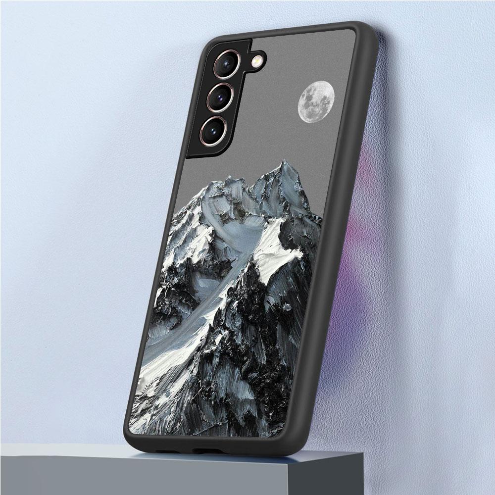 Aesthetic Snow Mountain Matte Case For Samsung Galaxy S22 S20 S21 FE S10 S9 Plus S8 Capa Note 20 Ultra 10 Lite Phone Fundas