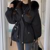 New Design Winter Korean Fashion Women Overcoat Vintage Aesthetic Loose Thick Coat Female Hoodie Casual Warm Elastic Waist Long Sleeve