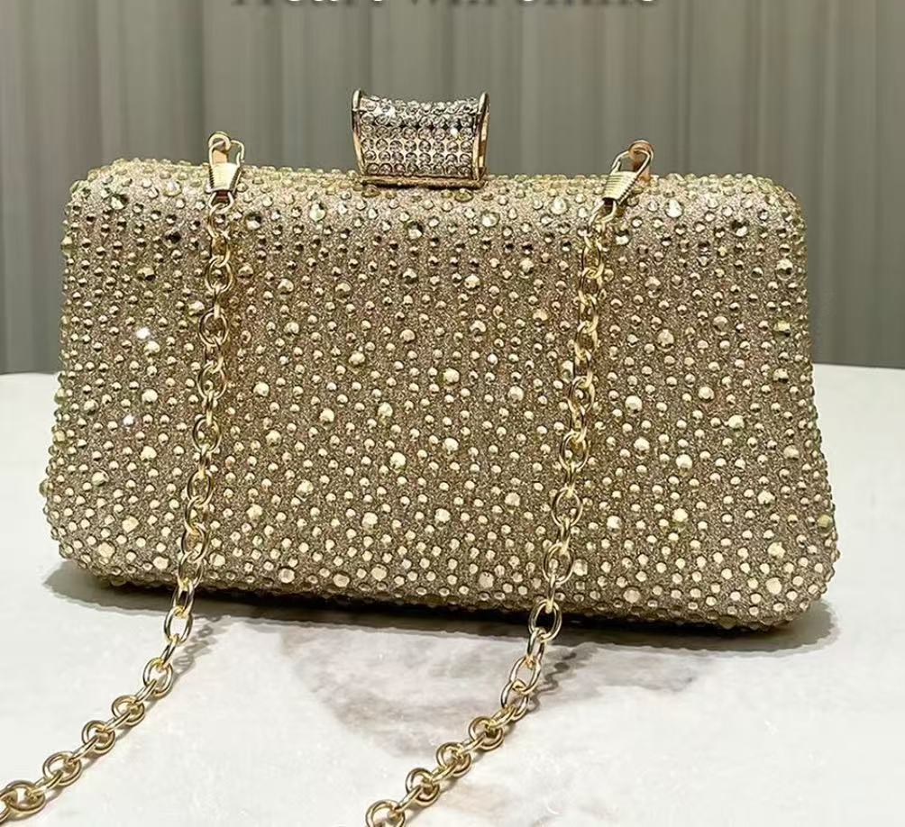 Fashion Luxury Women Clutch Bag With Rhinestone Exquisite Design For Women Party Wedding Shoulder Bag Handbag Evening Bag