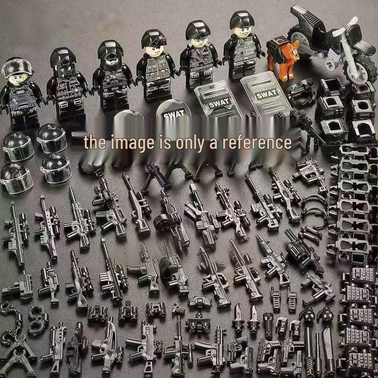Military Special Police Off-Road Vehicle Building Blocks Set with Minifigures