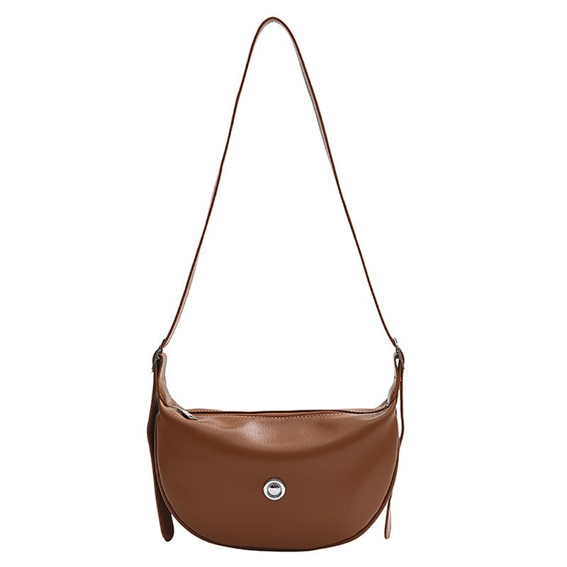 Large Capacity Vintage Shoulder Bag Korean Fashion Solid All-match Crossbody Bag Women's  New Oil Wax Leather Underarm Bag