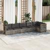 Vidaxl 6-Cz. Set di Mobili da Giardino con Cuscini, Grigio, Polyrattan