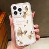 For iPhone 16 Pro 16E 15 Pro Max 14 13 12 11 Phone Case Diamond Frame Butterfly Print Clear Shockproof Soft Silicone Anti-Fall Bumper Cover