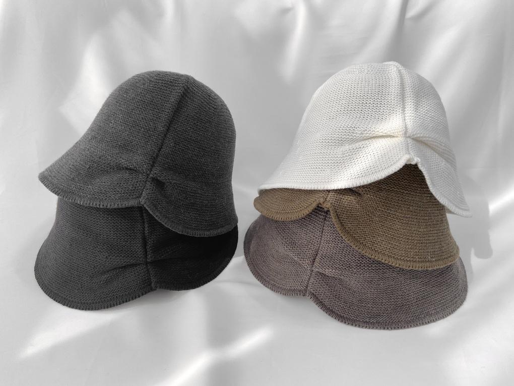 Women's Unisex Wool Knit Point Bucket Hat Beanie
