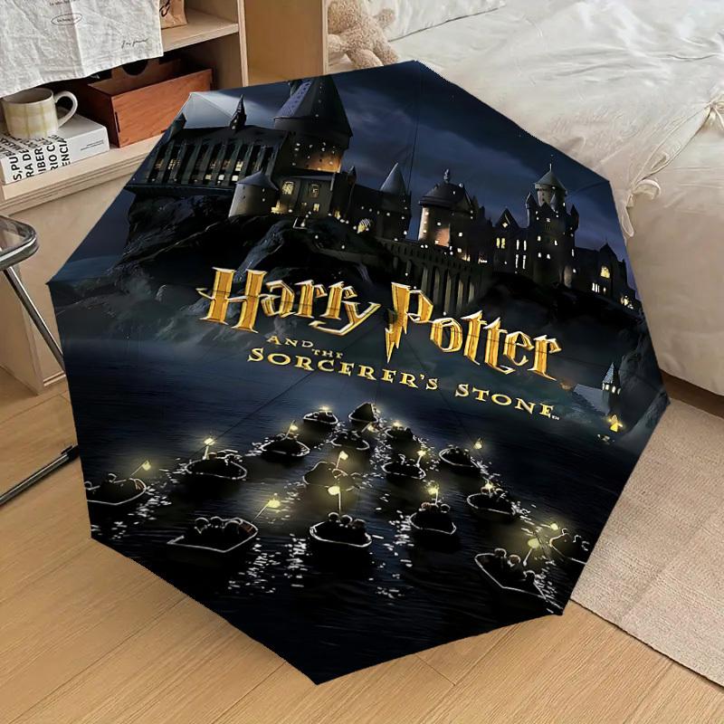 1PC Harry Potter Sorcerer's Stone Umbrella-8-Rib Reinforced, Automatic Open, Lightweight & Durable, Cute Fashion Accessory for Outdoor, D2645