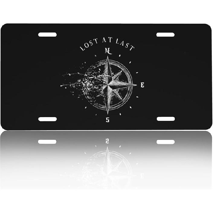 Front License Plate Cover – Aluminum Metal Car Accessory, Rust-Proof Novelty Vanity Tag Decor For Men & Women, 6X12 With 4 Holes - The World Map