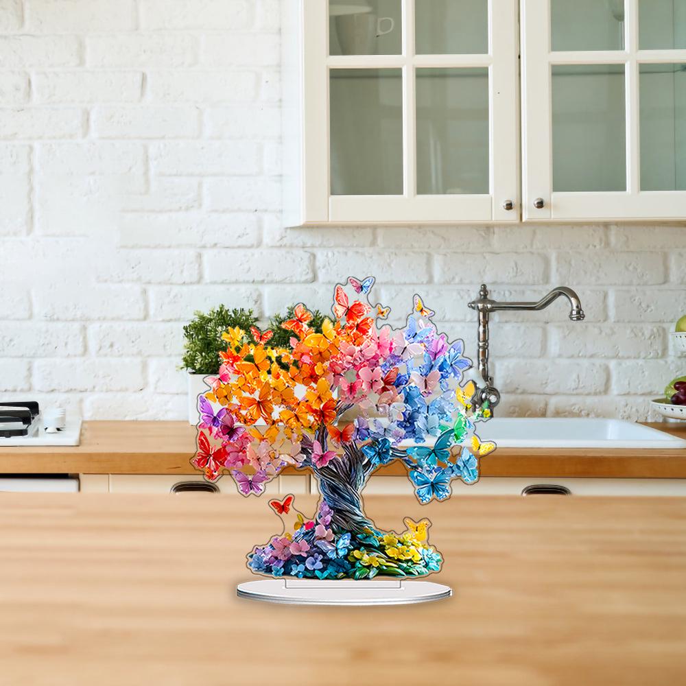 Seven-Color Butterfly Tree Ornament for Home and Living Room Decor