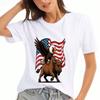 America The Beautiful Wounisex's Cotton T Shirt, Pure Cotton Premium Print, Durable, Casual And Fashionable,  With US Flag Graphic Tee, Vintage Style 
