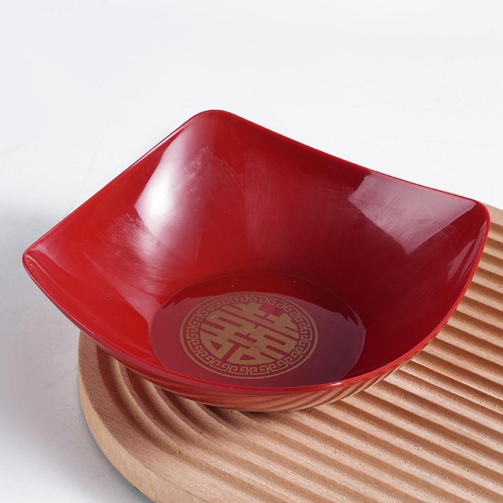 Red Fruit Wedding Tray – Home & Living Room Dried Fruit, Candy, and Snack Serving Plate for Toasting Tea