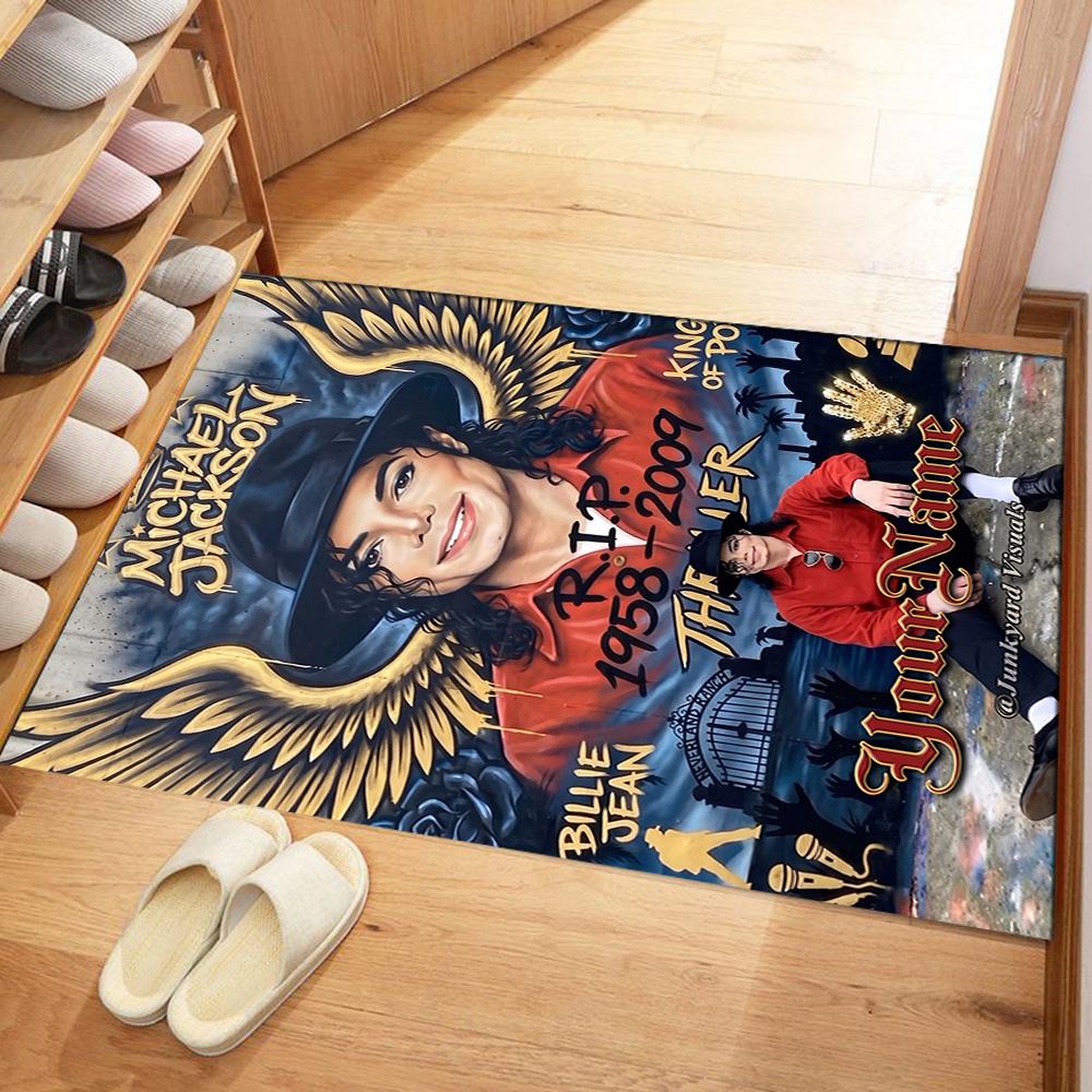 Michael Jackson 27 Personalized Name Floor Rug Office Rug Perfect for Balcony Bedrooms Game Room Foyer Anti-slip Rug Anime Office Decor