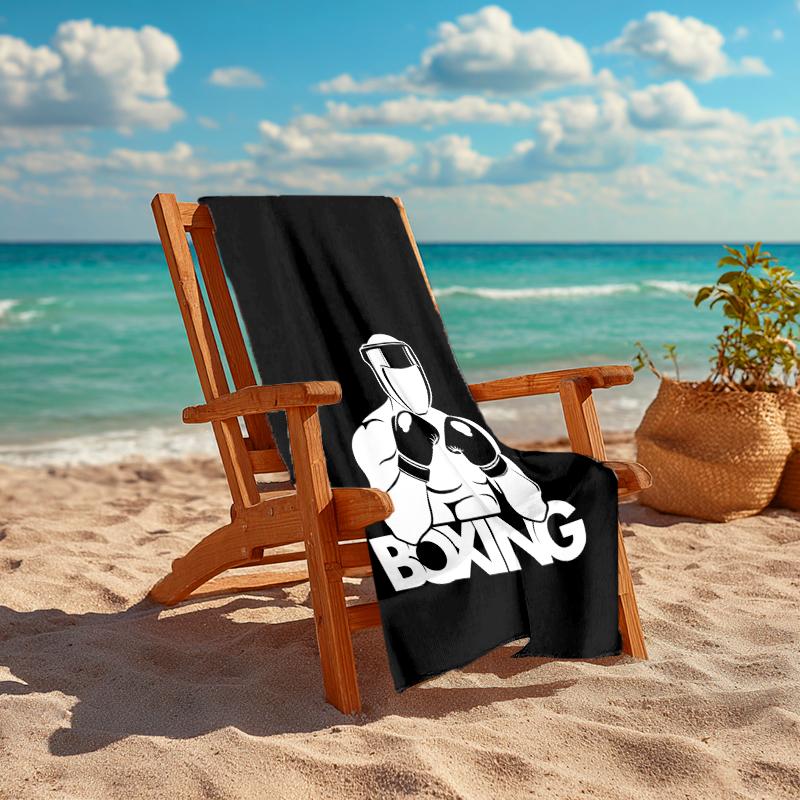 Ultra-Soft Beach Towel with boxing Theme,Ideal for Pool - Camping, Diving - Perfect Travel Essential, Vibrant Beach Towel.