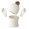 Warm Winter Knit Hat Scarf Gloves Set Men Women Outdoor Cold Weather Accessory Acrylic Triple Pack