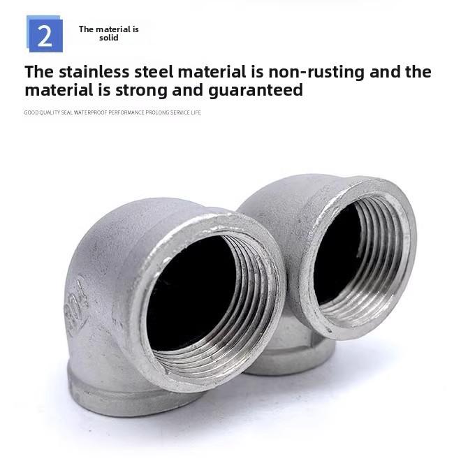 304 Edelstahl Innendraht Winkel Gewinde rechter Winkel 90 Grad Innengewindeanschluss Wasserrohrzubehör
