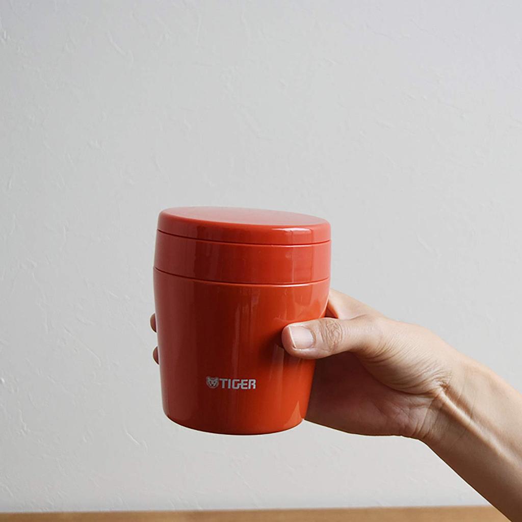 Tiger Vacuum Insulated Soup Jar, 250ml, for Lunch Boxes, Wide Mouth, Round Bottom, Chili Red, MCL-B025-RC