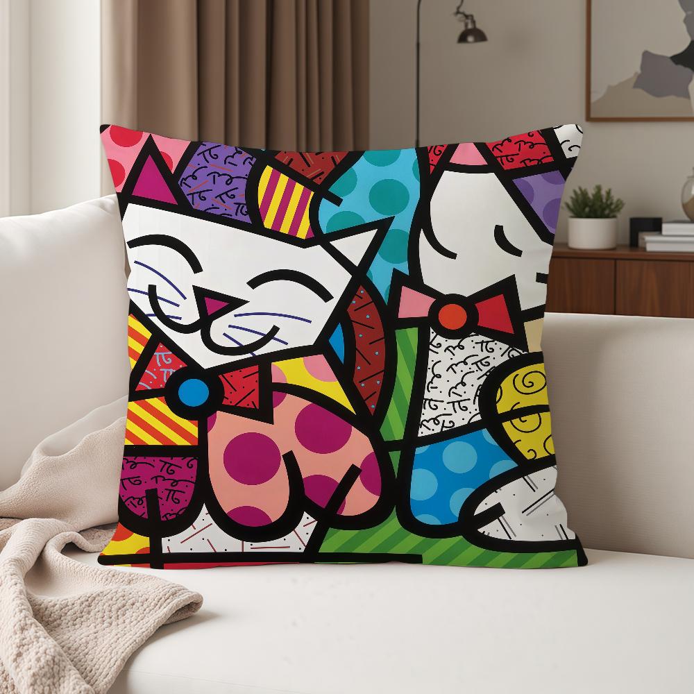 R-romero B-Britto Kunst Kissenbezug Geeignet Für Schlafzimmer Wohnzimmer Autos Heimdekoration