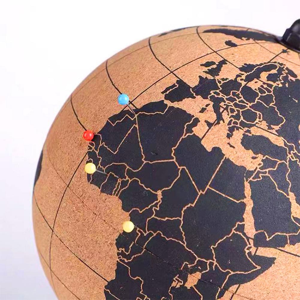 Korkträ Roterande Globkartor Hemkontorsdekoration Världskarta Geografikarta Glober