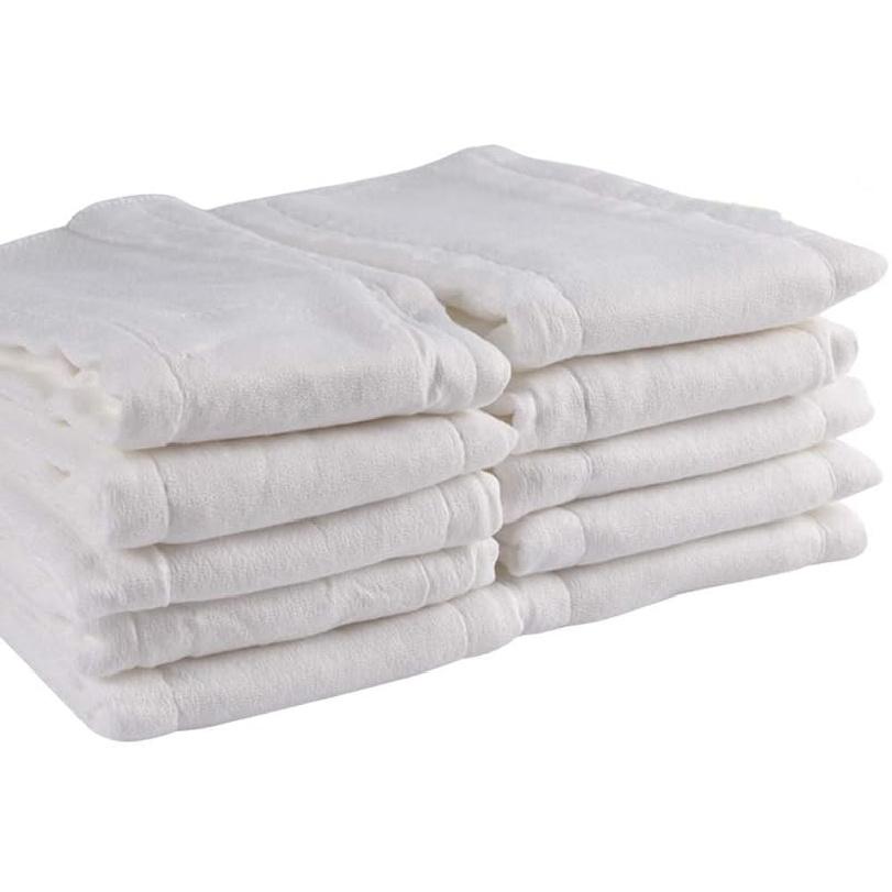Prefold Cloth Diapers, Fasoar 3 Ply Baby Washable Cotton Diapers Covers for Babies to Toddlers Multi-Use (10-35 lbs) Count(12) 10
