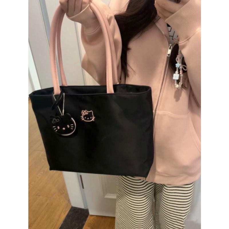Вместительная милая сумка-тоут с вышивкой кошки для женщин