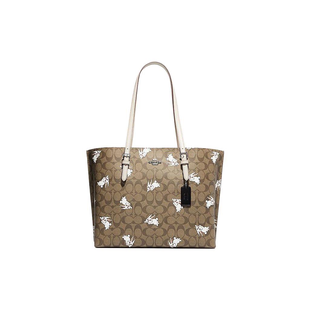 

Coach X White Rabbit Collaboration Mollie Classic Monogram Print Zipper Tote Bag Women Tote Brown Beige CG303-SVOT8 Basic Set (Bag+Dust Bag)