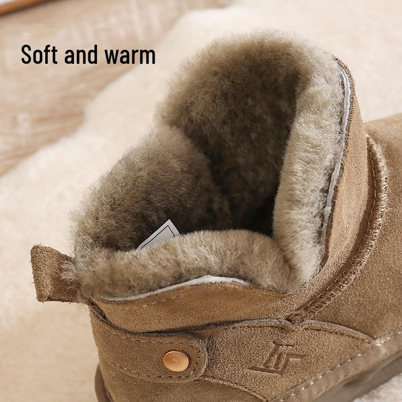 2023 Neue Winter-Schneestiefel für Damen mit dicker Sohle, Fell und Samt, rutschfeste und warme Baumwollschuhe.