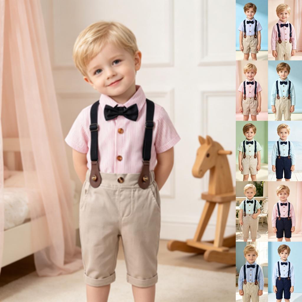 Boys' Multicolor Striped Bearer Suit Set for Fall Weddings