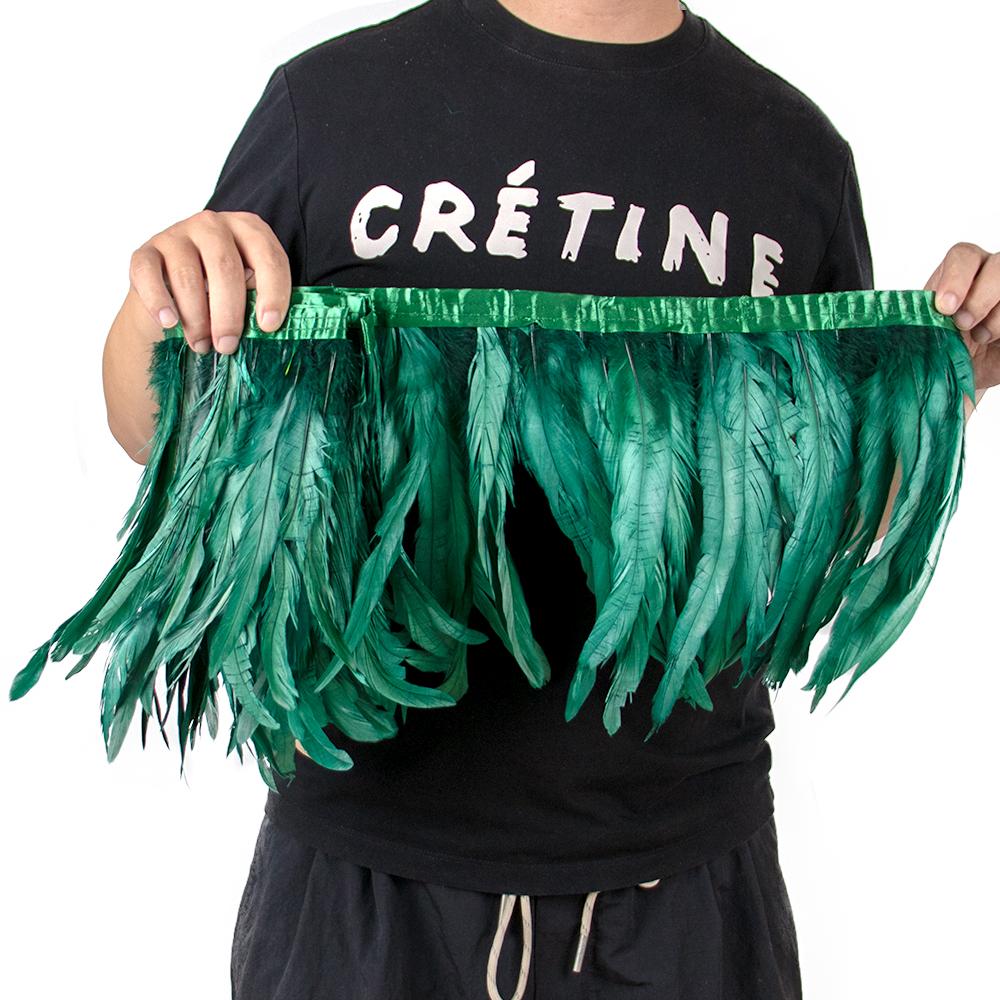 2Meters Colorful Rooster Tail Feathers Trim 25-30Cm /10-12Inches Pheasant Feather Fringe Ribbon For Carnival Plumes Decoration